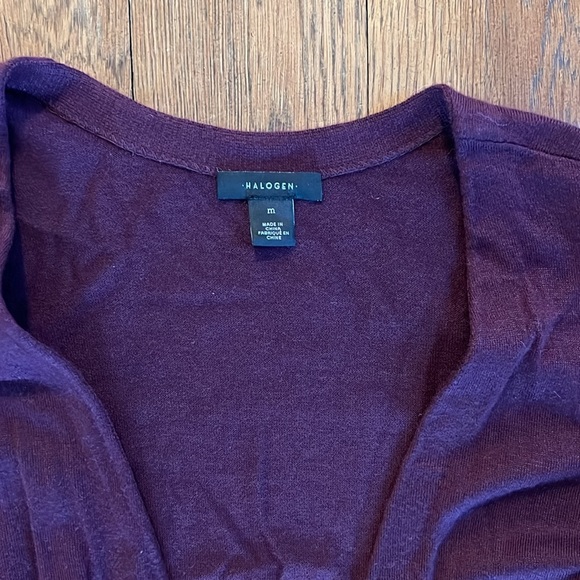 Halogen Cashmere Blend Dolman Sleeve Open Front Long Cardigan - Picture 4 of 5